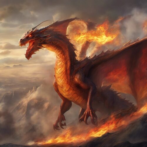 A fiery dragon
