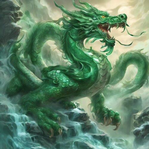 An ancient depiction of a jade dragon