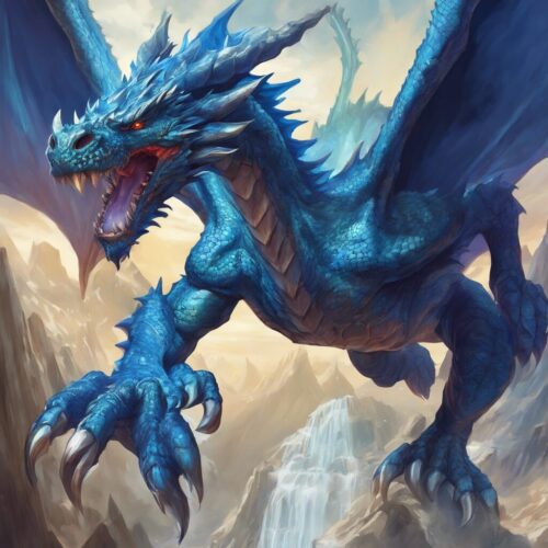 Image of a majestic blue dragon