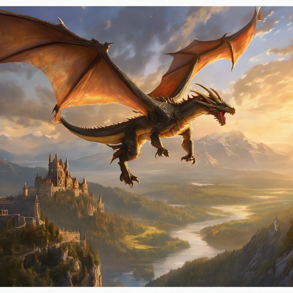 Dragon soaring in the sky
